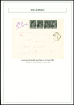 2 lettres dont n°43, 10c bistre, 2 pièces OBL GC 3422 + T17 Solesmes (juin 71) + "OR" de Saulzoir sur lettre. TB