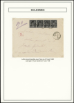 2 lettres dont n°43, 10c bistre, 2 pièces OBL GC 3422 + T17 Solesmes (juin 71) + "OR" de Saulzoir sur lettre. TB