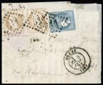N°31 en paire +n°45 (touché) obl. GC 611 sur lettre