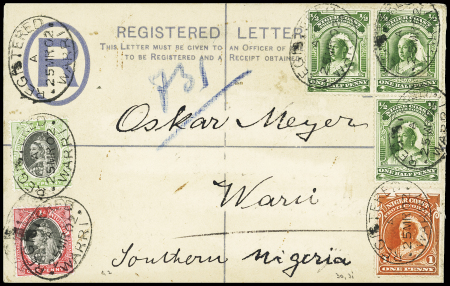 1897-98 1/2d Green(3) and 1d orange-vermilion and Southern