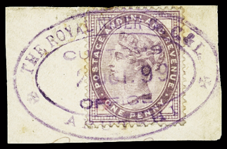 ABUTSHI 1899: QV 1881 1/2d lilac tied on piece by complete