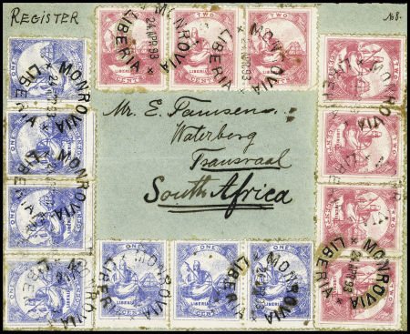 1893 Cover addressed to Transvaal franked by 1880 1c