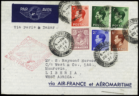 1937 First flight to Monrovia/Liberia with Air France