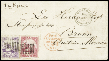 1881 Cover addressed to Austria franked by 1879 2c