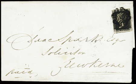1840 1d Black, plate 11 NF, clear to large margins