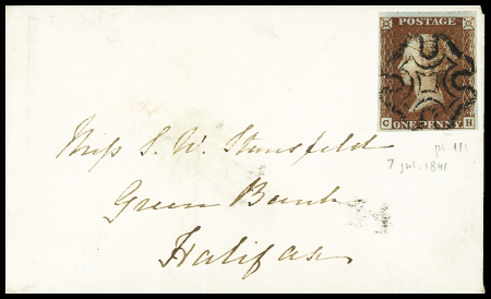 1841 1d Red-brown, printed from black plate 11 CH,
