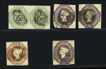 1854-57 Embossed Issue, Small specialised group comprising