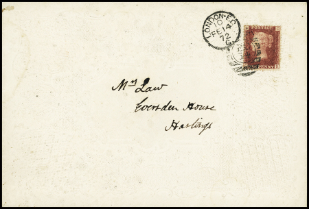 1872 Decorative Valentine's envelope from London to
