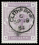 1883-84 2s6d Lilac on blued paper, centrally cancelled