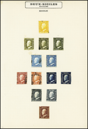 1859 Mint & used selection on old-time album page with