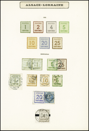 1870 Bel ensemble de neufs et d'oblitérés sur page