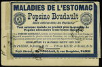 Carte lettre annonces 15c Sage +15c bleu +20c brun