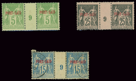 Trois paires millésimes : n°5 mill. 9 neuf **, n°9