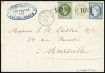 N°41A 4c gris Report 1, en combinaison avec n°25 1c