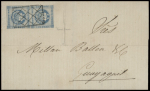 1860 Coat-of-Arms issue, two covers respectively from