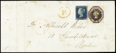 1847-54 Embossed issue 9d Purple, with good margins