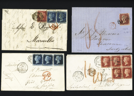 1854-1879 Line engraved QV selection of 8 covers of