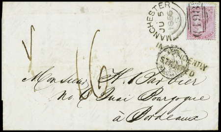 1855-57 4d Carmine on blued paper, watermark Small
