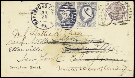 1844-1923 Lot of 32 covers from pre-stamp, with a major