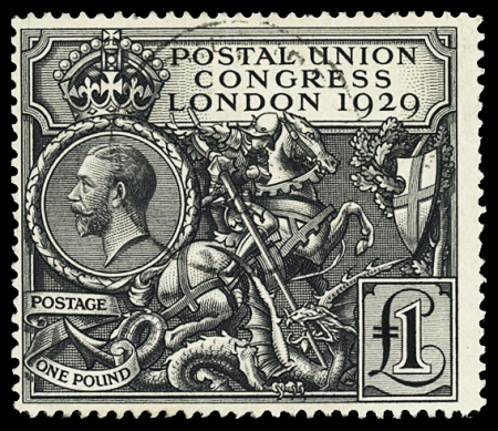1929 PUC £1 Black, lightly used, very fine, cert Richter