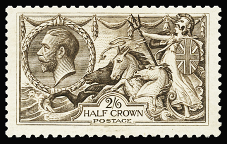 1918-19 Seahorses, Bradbury Wilkinson 2s6d reddish