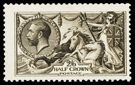 1918-19 Seahorses, Waterlow 2s6d reddish brown, never