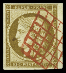10c bistre-jaune, très grandes marges tout autour,