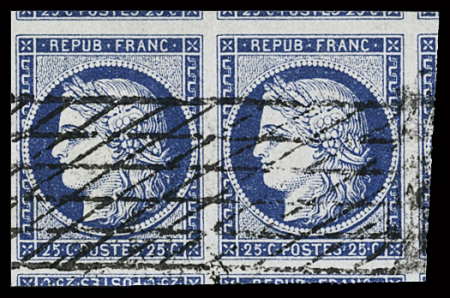 25c bleu, paire de qualité exceptionnelle, très largement