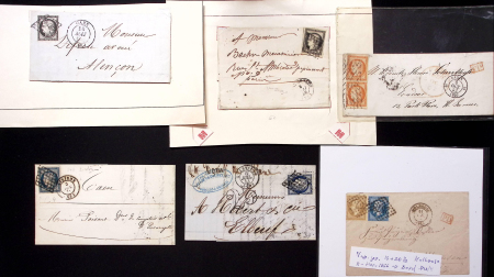 Lot de lettres comprenant six avec le 10c noir. onze