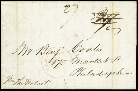 1840 Folded cover dated internally "Liberia 16 Dec.