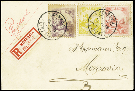 1918 Registered envelope sent locally bearing 1879
