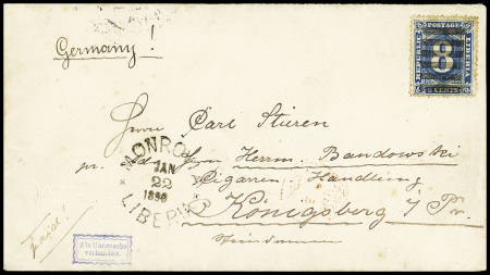 1890 Envelope to Königsberg in Prussia franked by 1889