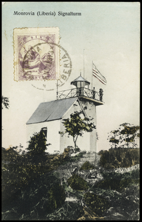 1913 Picture postcard bearing 1880 6c violet, tied