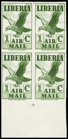 1938 Airmail issue, complete set of 10 values in IMPERFORATE
