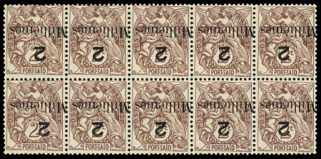 N°62Ba ERREUR 2m sur 2c brun-lilas, variété surcharge