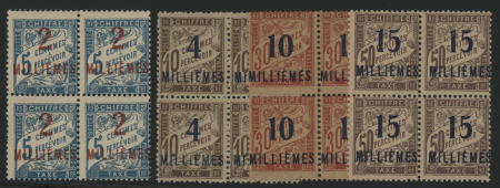 TAXE n°5  +6 +7 +8, série de 4 valeurs en blocs de