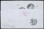 N°30 OBL étoile 3 + CAD "Paris Pl. de la Madeleine" (1870) sur lettre pour Genève en mixte de réexpédition pour l'Italie avec Suisse n°46 OBL St Prex.