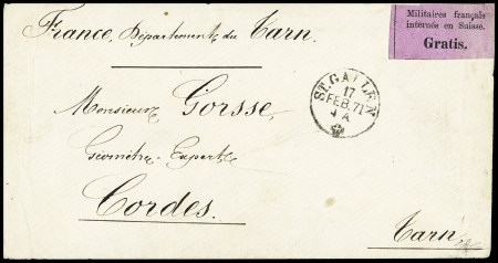 ST.GALLEN : Umschlag nach Cordes, Frankreich; mit Gratismarke,