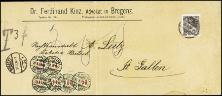 1910 Ungenügend farnkierter Grenzrayonbrief (RL) der