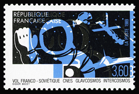 N°2571 Vol franco-soviétique, variété couleurs rouge