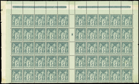 N°75 en panneau de 50 timbres avec millésime 8, neuf