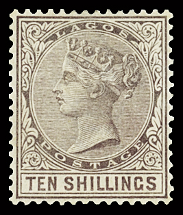 1884-86 10s Purple-brown, wmk Crown CA, mint, very