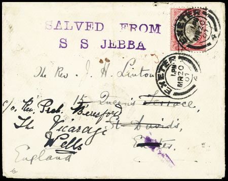 1907 Cover to Exeter bearing 1904-08 1d grey-black