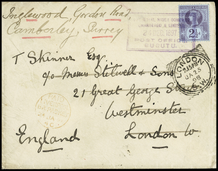 BURUTU 1897 : Cover to London franked by QV 2 1/2d