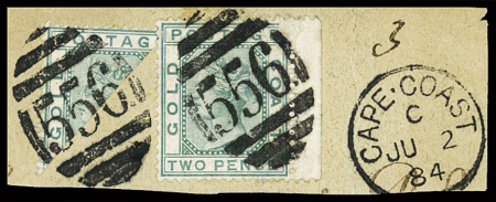 1876-84 2d Green BISECT together with normal tied by