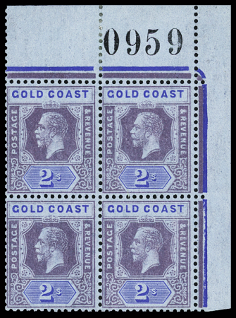 1913-24 KGV issue, selection of various plate blocks