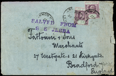 1907 Cover to Exeter bearing two replaced KEdVII 1904-06