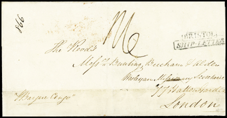1835 Folded cover dated Cape Coast Jan 8, 1835, and
