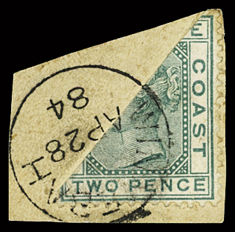 1876-84 2d Green BISECT tied by WINNEBAH AP28 84 cds