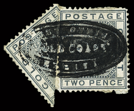 1884-91 2d Grey BISECT together with normal tied by